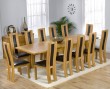 Monaco Oak Extending Dining Table - 180-270cm & 12 Santander Dining Chairs