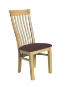 Coach House Leon Oak and Faux Leather Dining Chairs - Pair