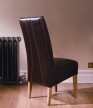 Florence Dark Brown Leather Dining Chairs - Pair