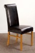 Paris Dark Brown Leather Dining Chairs - Pair  