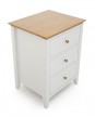Grace 3 Drawer Bedside Table - Opal White with Golden Cherry 