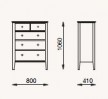 Grace 5 Drawer Chest - Opal White with Golden Cherry