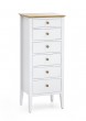 Grace 6 Drawer Wellington - Opal White with Golden Cherry
