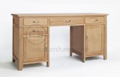 Cambridge Oak Double Pedestal Desk
