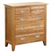 Natasha Solid Oak 5 Drawer Chest