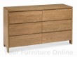 Domino Oak 6 Drawer Wide Chest
