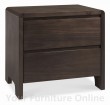 Domino Walnut 2 Drawer Nightstand 